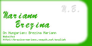 mariann brezina business card